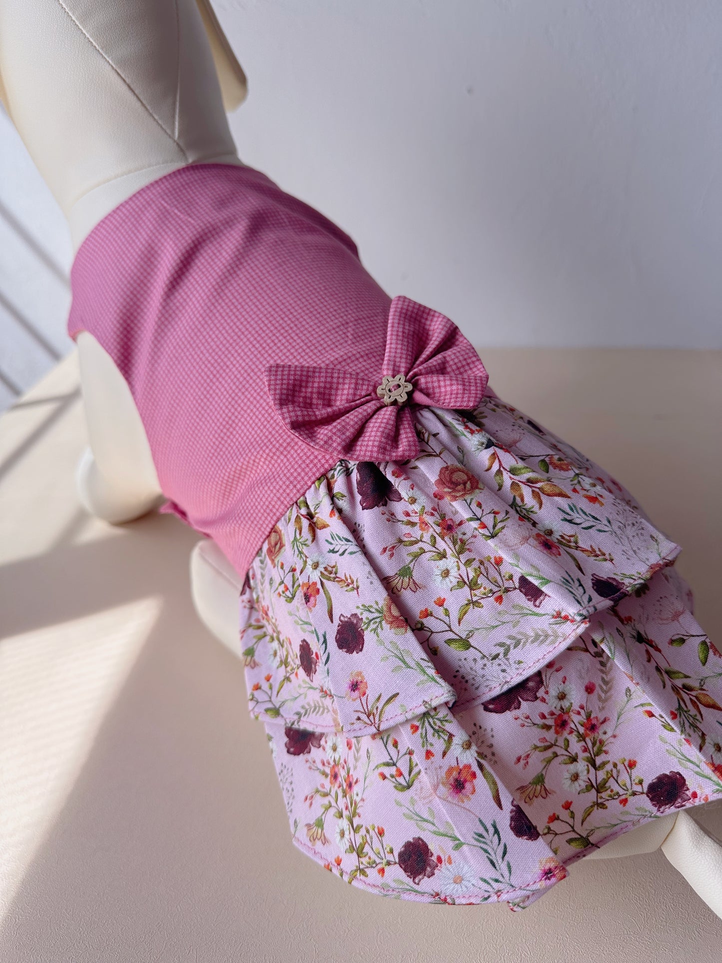 Fresh Floral Checkered Dress