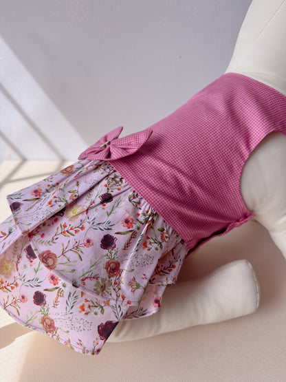 Fresh Floral Checkered Dress
