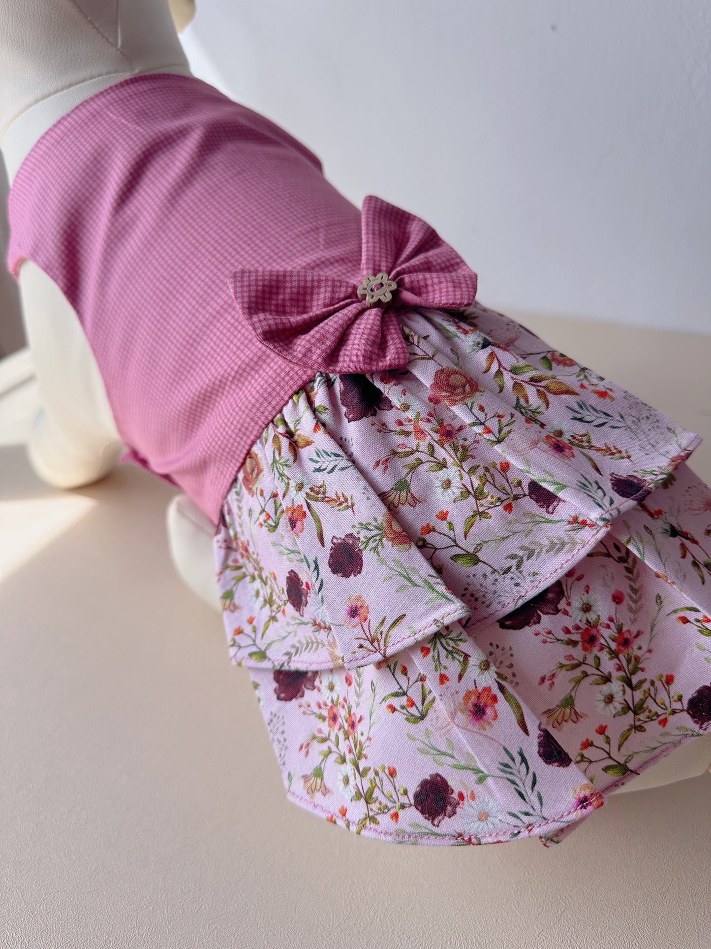 Fresh Floral Checkered Dress