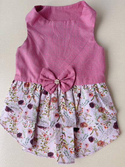 Fresh Floral Checkered Dress