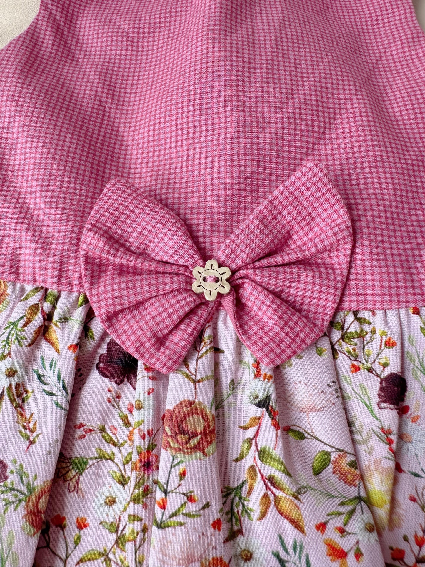 Fresh Floral Checkered Dress