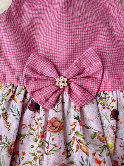 Fresh Floral Checkered Dress