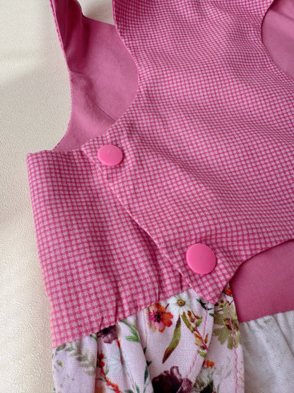Fresh Floral Checkered Dress