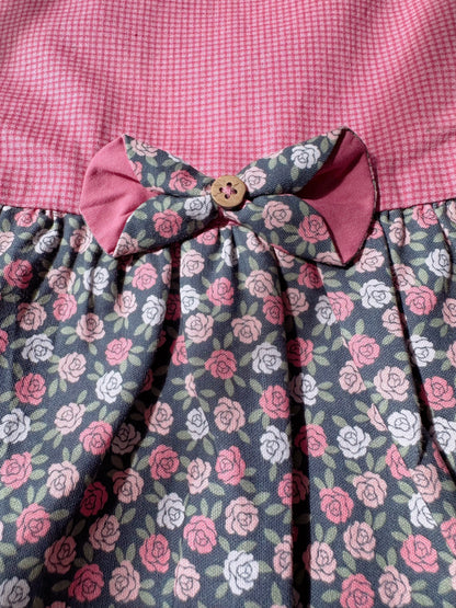 Pink Checkered Rose Dress