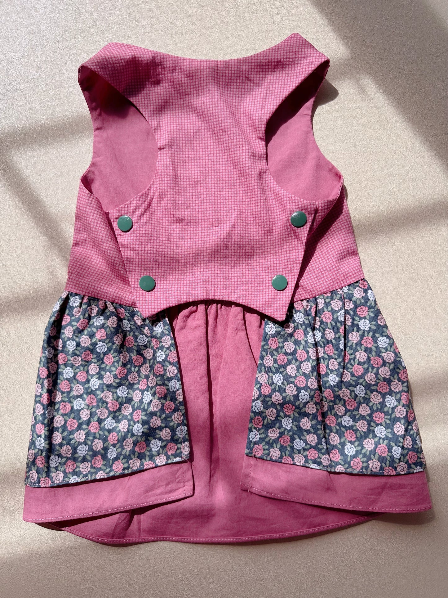Pink Checkered Rose Dress